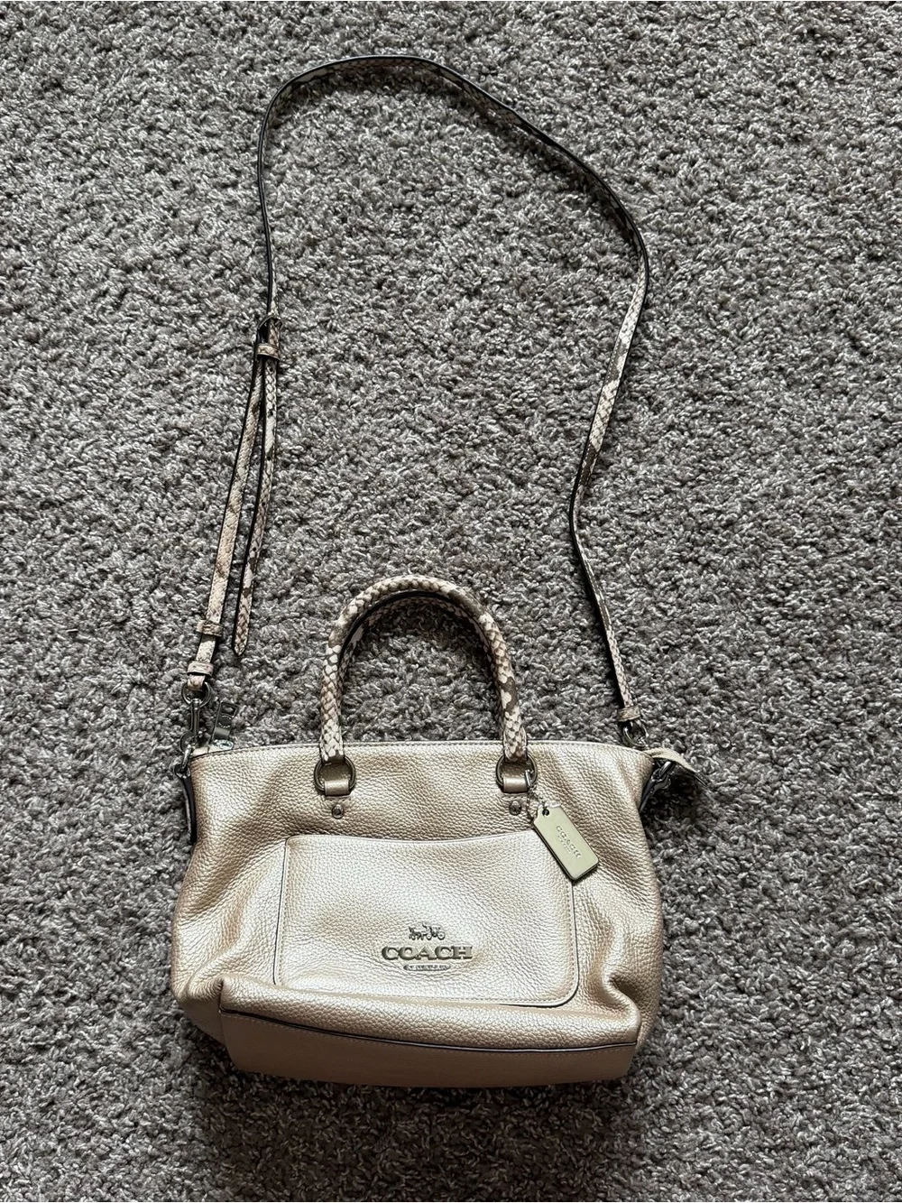 Coach Mini Emma Satchel S38877 Rose Gold Crossbody Bag